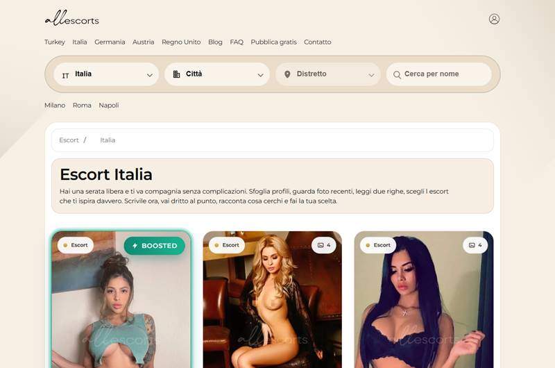 AllEscorts: il portale dedicato alle escort italiane di fascia premium!